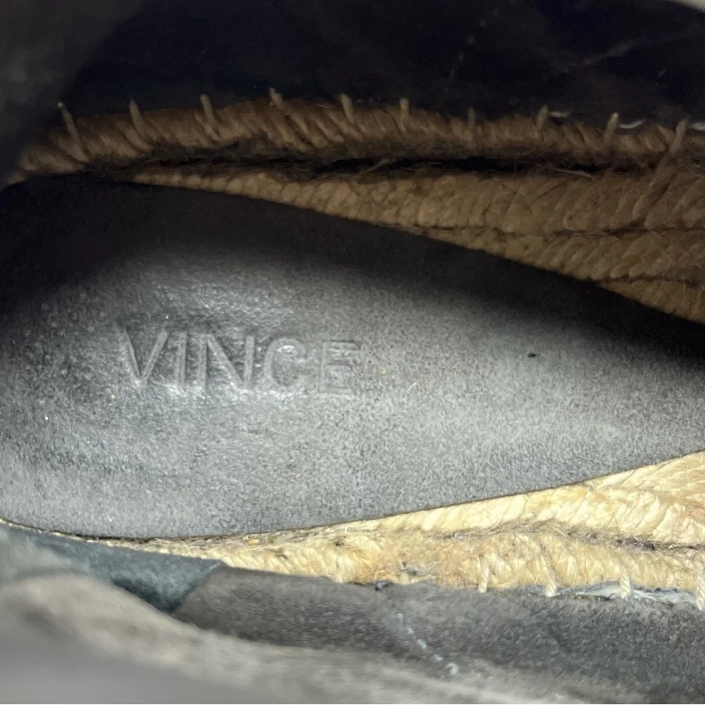Vince Ronan Suede Slip/Pull On Espadrille Flat Ankle Booties Women’s 8 Gray Boho